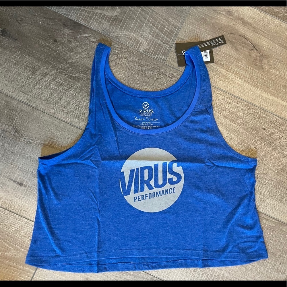 Virus Outcast Premium Crop Tank in Blue